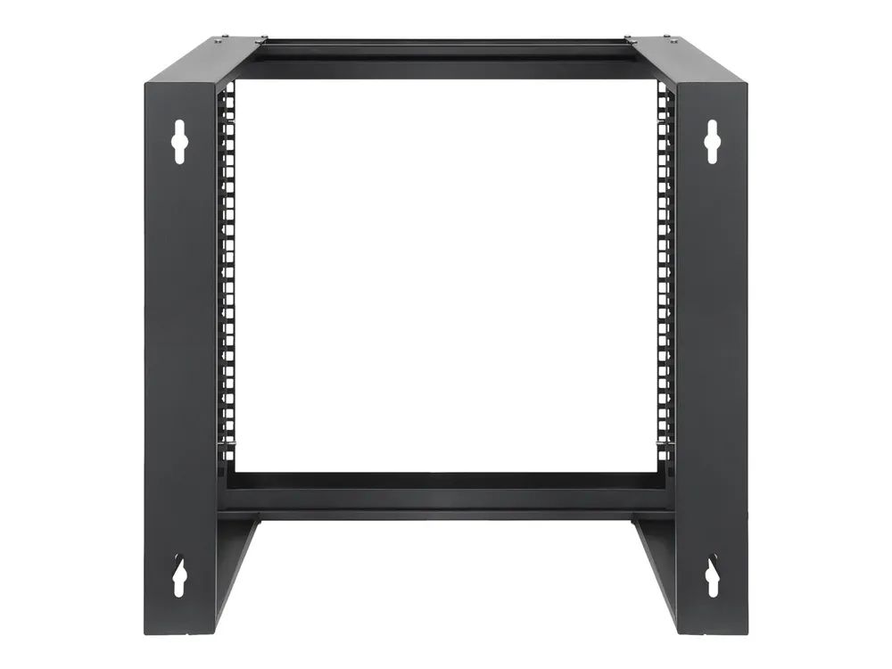 Intellinet Schrank offener Rahmen - Schwenkrahmen mit Frontscharnier - 2 Pfosten - geeignet für Wandmontage - Schwarz, RAL 9004 - 9U - 48.3 cm (19")