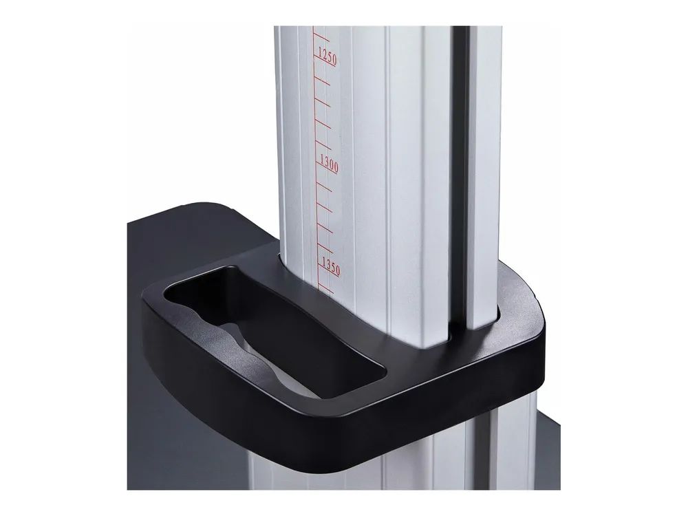StarTech.com Rolling TV Cart/Stand On Wheels, Up to 100inch/220lb Screens - Wagen - für Flachbildschirm - Kunststoff, Aluminium, Stahl - Schwarz, Silber - Bildschirmgröße: 152.4-254 cm (60"-100")