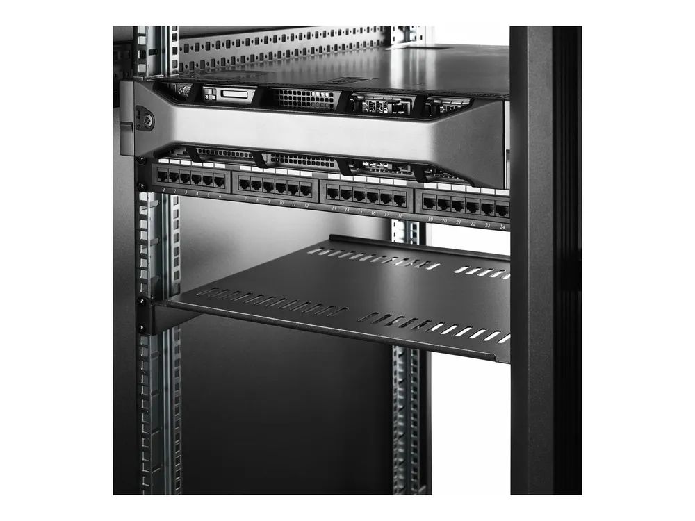 StarTech.com 2er-Pack 1HE 19 Zoll Serverrack Fachboden/Ablage, 40cm Tief - Rack - Regal - Schwarz - 1U - 48.3 cm (19")