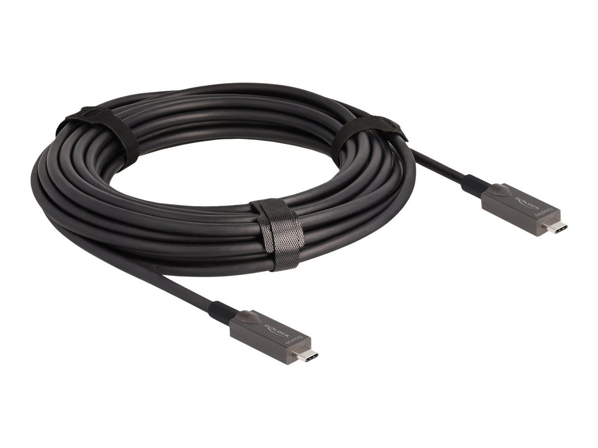 Delock Aktives Optisches USB-C Video+ Daten+ PD Kabel 10 m