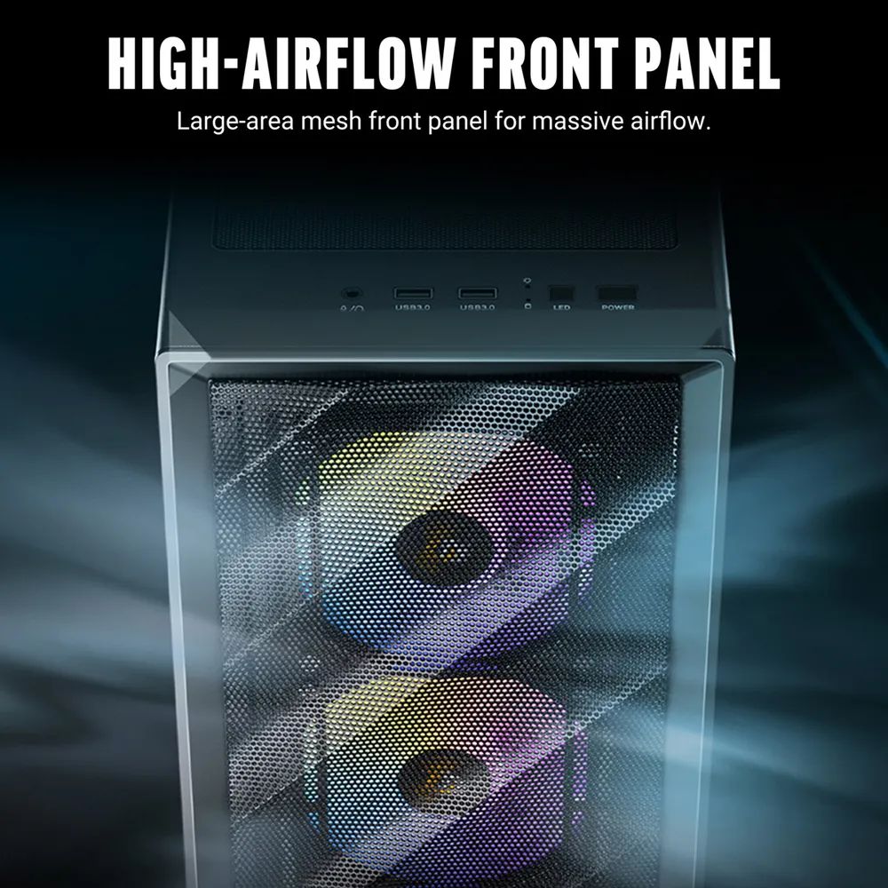 ANTEC AX85 ARGB PC Gehäuse Midi Tower Gaming ATX, schwarz