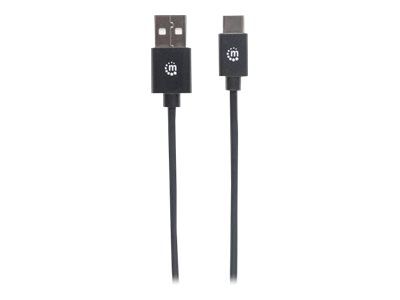 Manhattan USB-C to USB-A Cable, 50cm, Male to Male, Black, 480 Mbps (USB 2.0)
