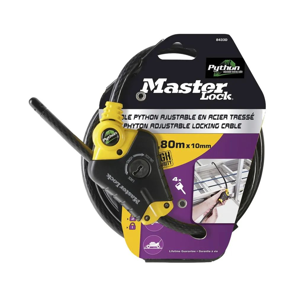 MasterLock verstellbares Python Verschlusskabel 10mm 8433EURD