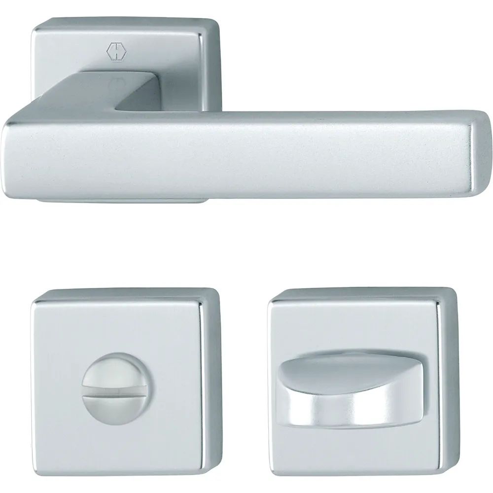 Hoppe Drückergarnitur AUSTIN - auf Rosette WC, Aluminium silber eloxiert