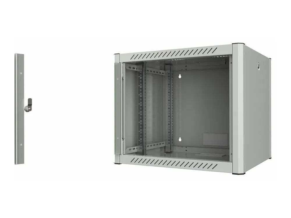 Lanview by Logon - Schrank Netzwerkschrank - 60 x 56, pro - geeignet für Wandmontage - weiß, RAL7035 - 9U - 48.3 cm (19")