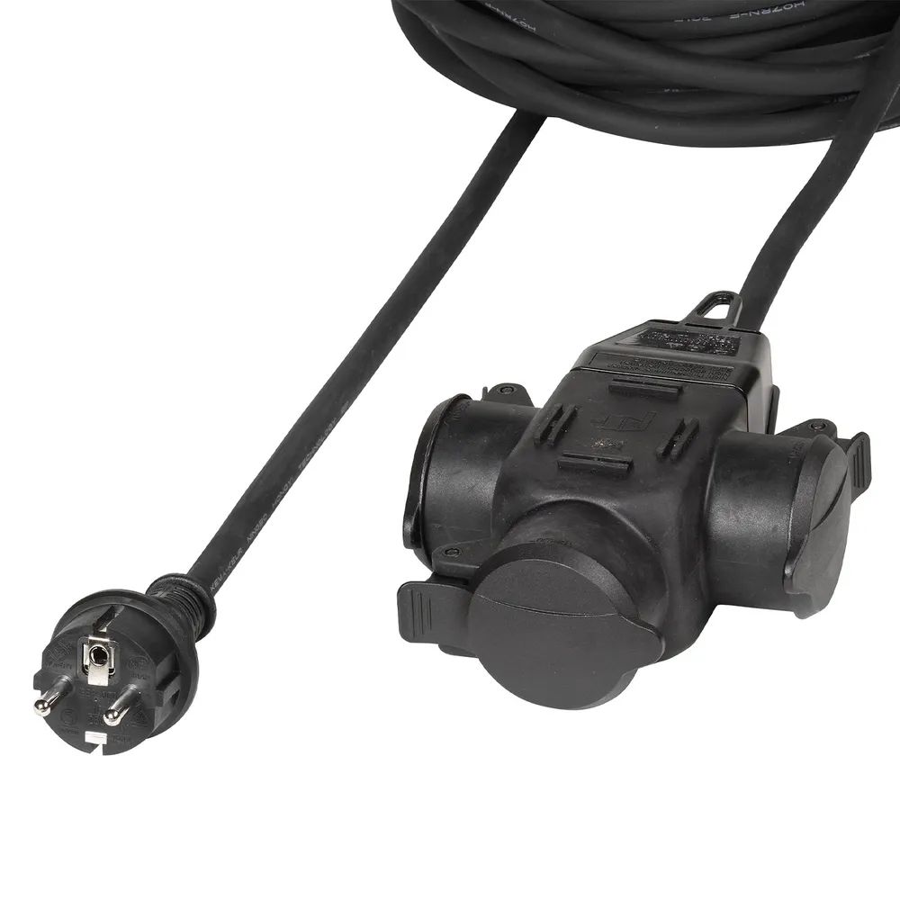 VIVANCO Outdoor Schuko Verlängerungskabel, 3 Steckplätze, 10m