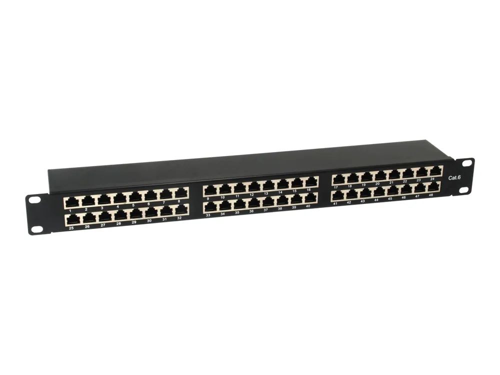 Equip Pro - Patch Panel - Rack montierbar - CAT 6 - STP - RJ-45 X 48 - Schwarz - 1U - 48.3 cm (19")