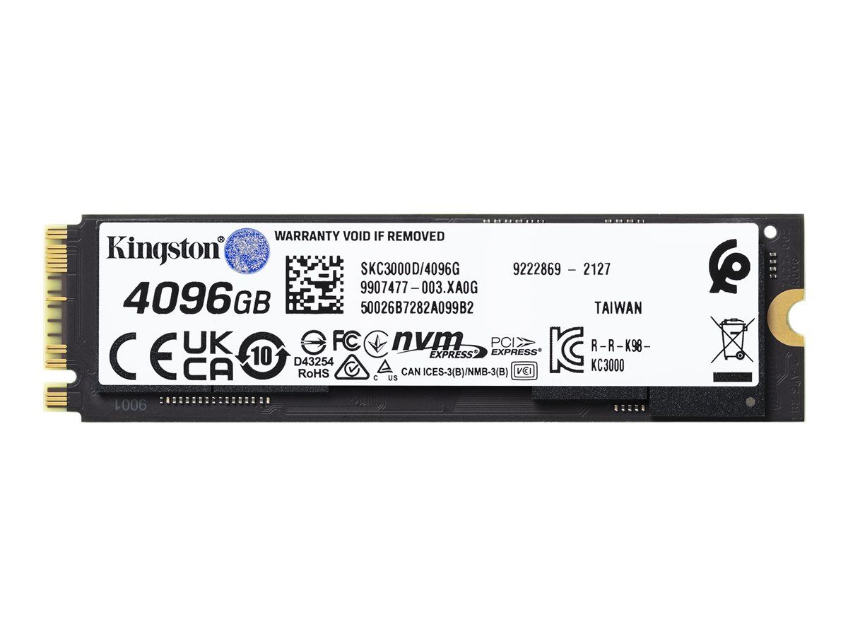 Kingston KC3000 - 4096 GB SSD - intern - M.2 2280 - PCI Express 4.0 (NVMe)