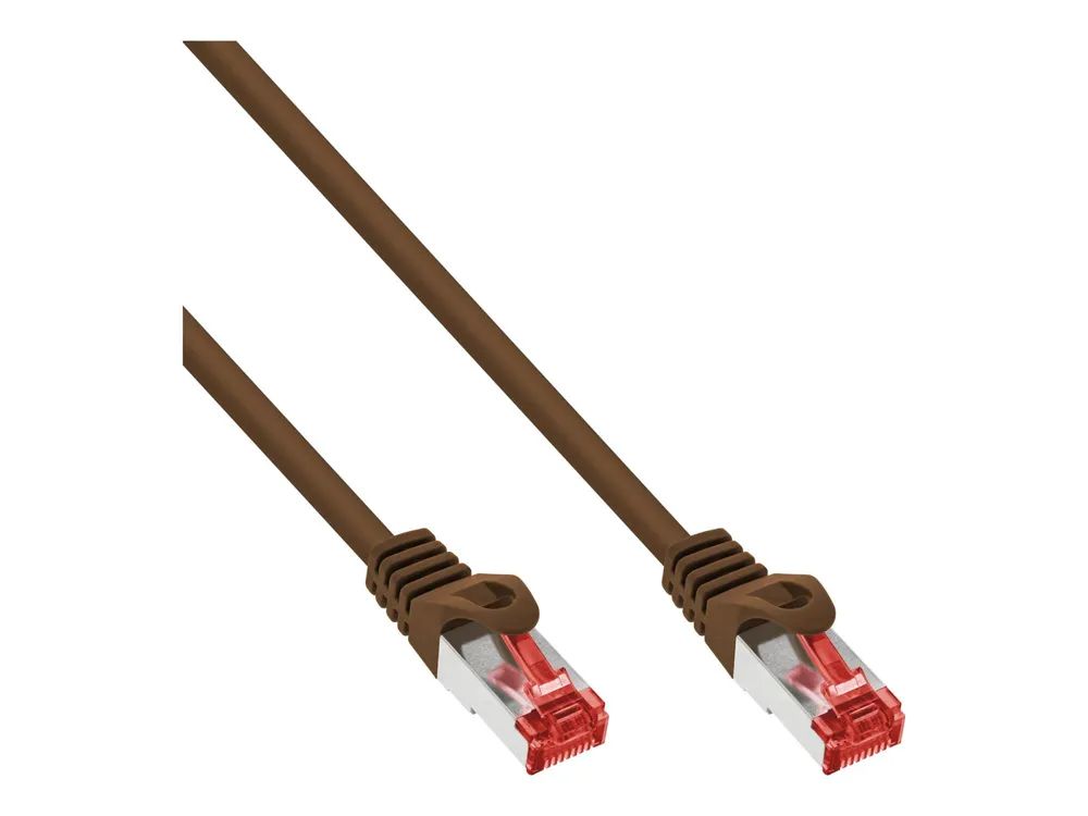 InLine Patchkabel - S/FTP (PiMf) - Cat.6 - 250MHz - PVC - Kupfer - braun - 15m