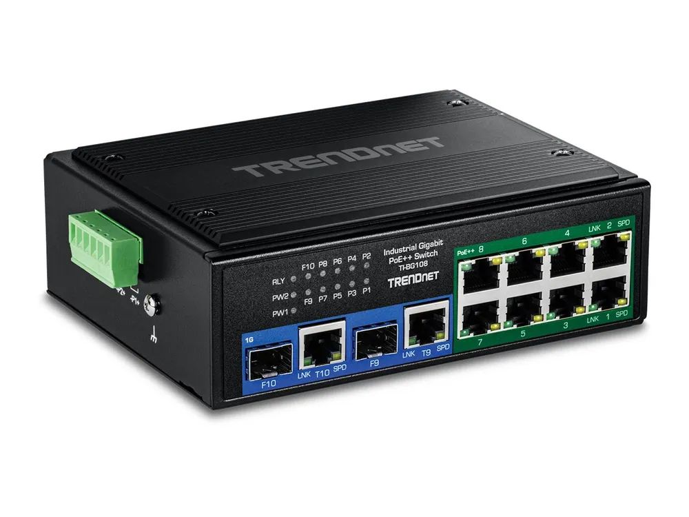 TRENDnet TI-BG108 - Version v1.0R - Switch - industriell - unmanaged - 8 x 10/100/1000 (PoE++)