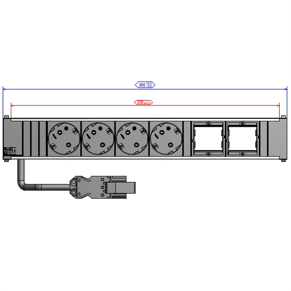 BACHMANN CONI Large 4x Schutzkontakt 2x ABD
