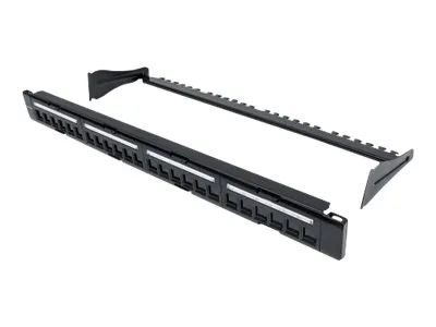 Intellinet 24-Port Patchpanel, unbestückt, 19", 1 HE, schwarz