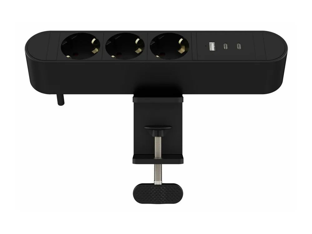 MicroConnect Multi Desktop Power Socket 3 Ways Schuko 1 x USB-A 2 - Zubehör Stromversorgung