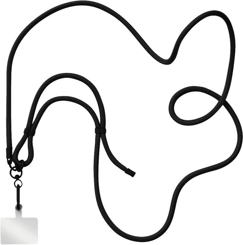 Hama Handyband zum Umhängen, universal, verstellbar, Karabiner, 2 m, Schwarz