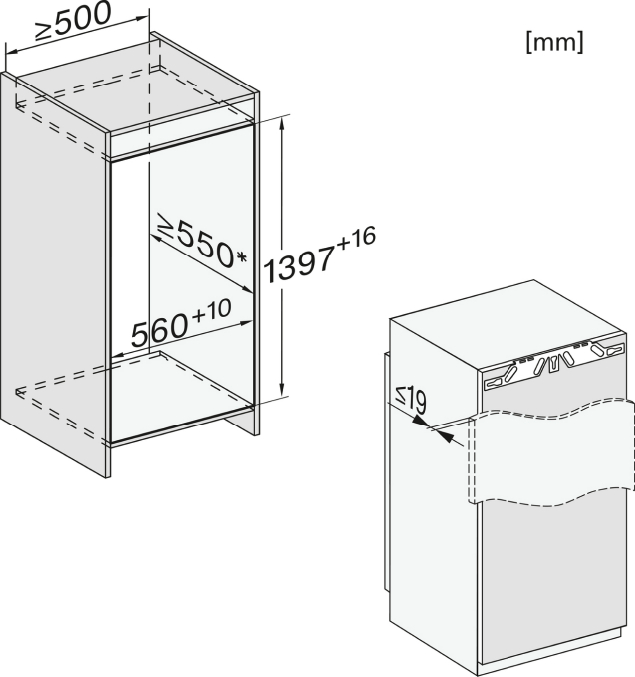 Miele K 7444 D Einbau-Kühlschrank
