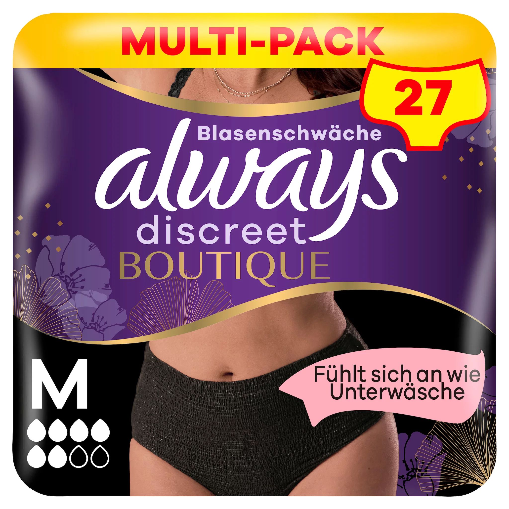 always Discreet Boutique Inkontinenz Pants Black M 9St
