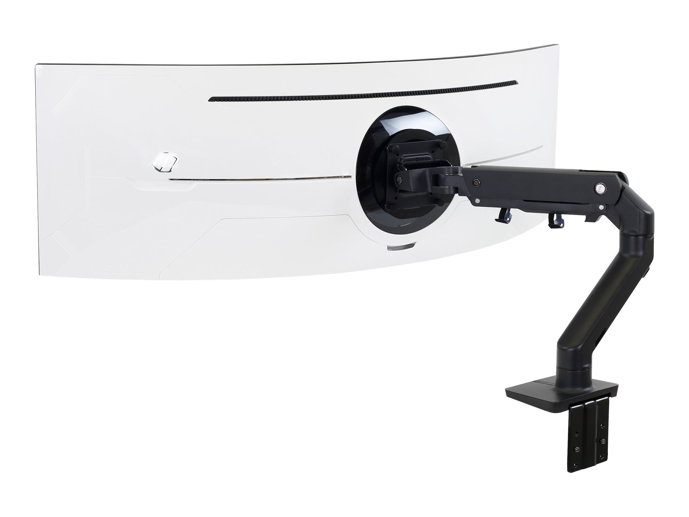 Ergotron HX - Befestigungskit (Gelenkarm, Spannbefestigung für Tisch, Tischplattenbohrung, Befestigungsteile, Verlängerungsteil, stabiles Drehgelenk) - Konstante Krafttechnologie - für LCD-Display / Curved LCD-Display - mattschwarz - Bildschirmgröße: