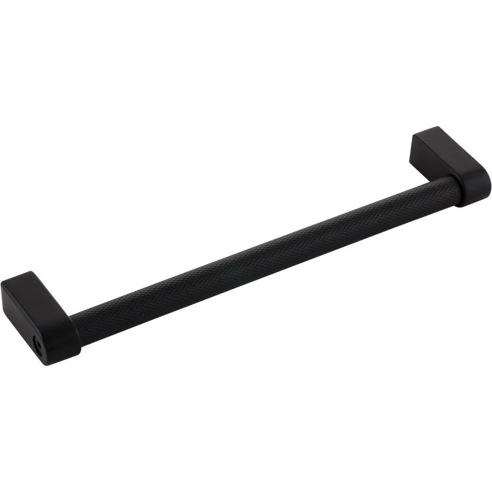 Furnipart Griff Regular 2 LA 192, Breite 206 mm, Edelstahl gerändelt schwarz