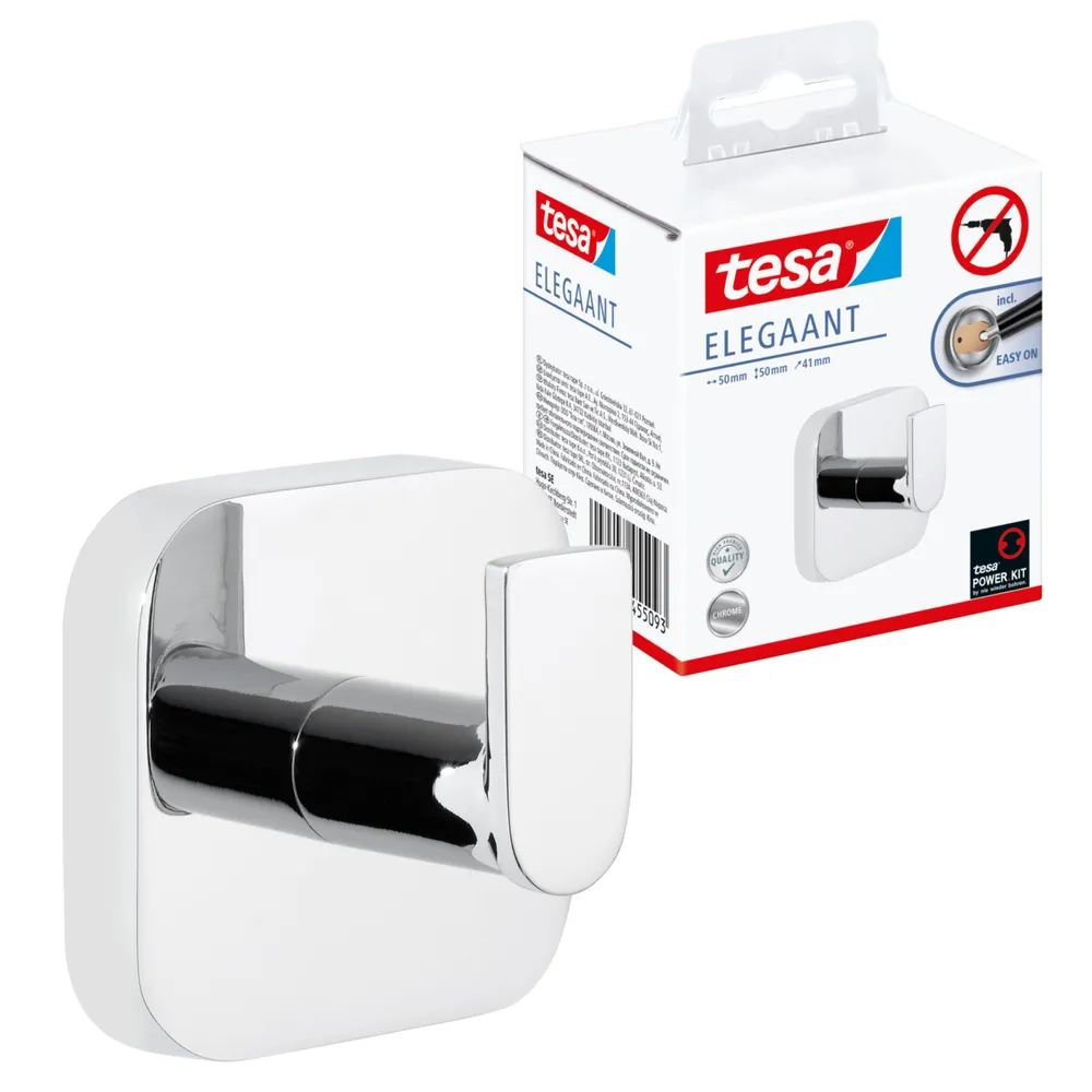 tesa® ELEGAANT Handtuchhaken, verchromt 