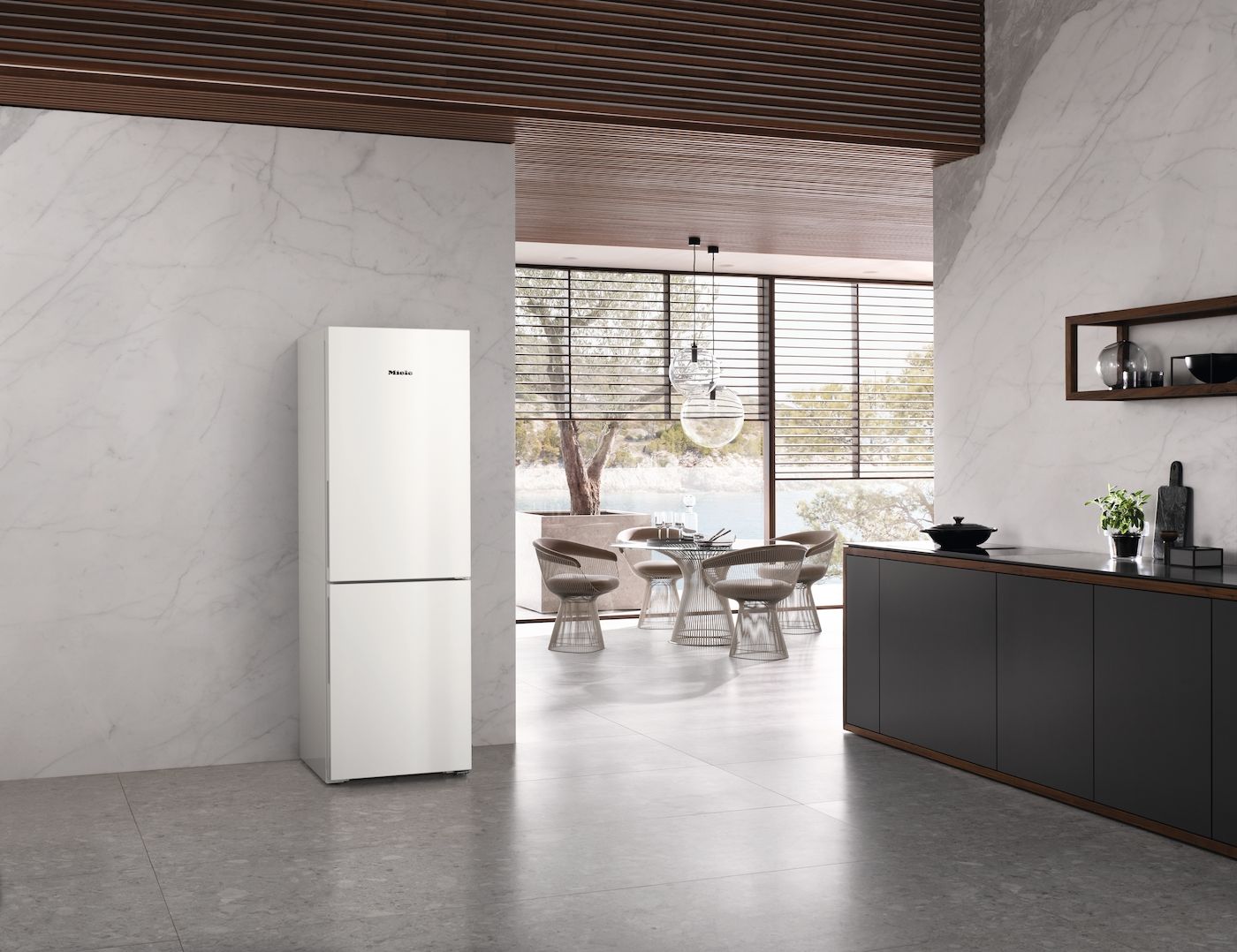 Miele KFN 4375 CD ws freistehende Kühl-Gefrierkombination