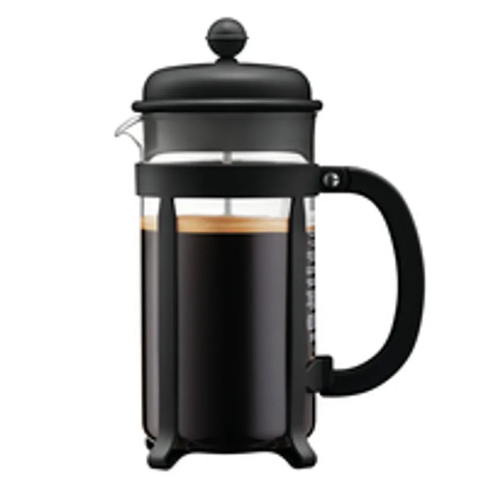 Bodum JAVA - Französische Presse - 1 l - Schwarz - Transparent - Glas - Edelstahl