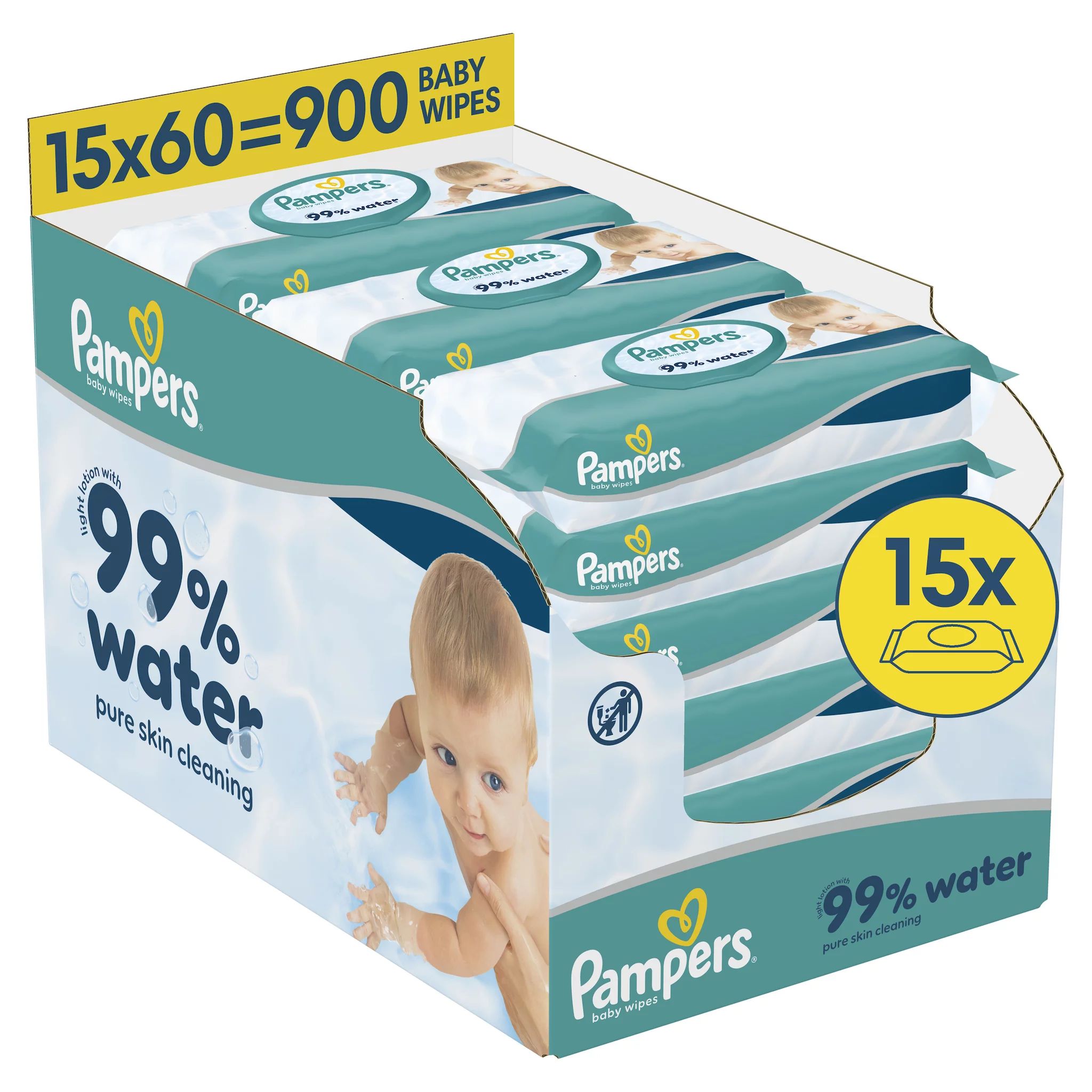 Pampers Feuchte Tücher Aqua 99% 15x 