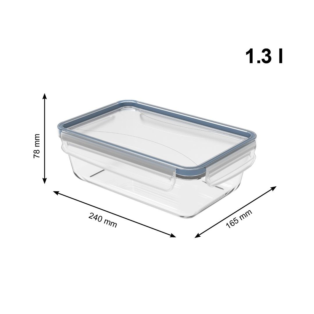 Rotho Kühlschrankdose Glas 1.3 l CLIC & LOCK