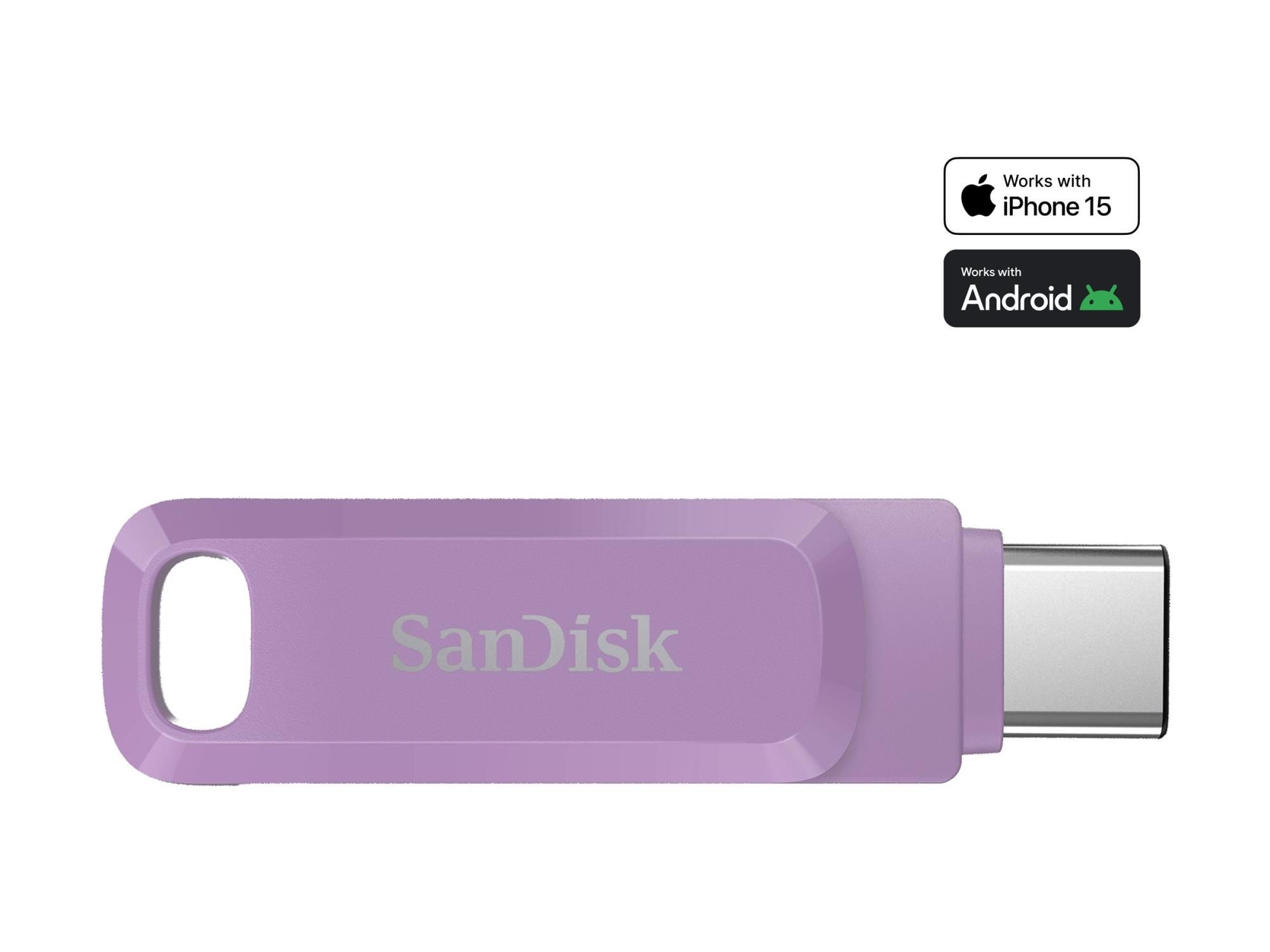 SanDisk Ultra Dual Drive Go 1TB, USB-C, 3.2 Gen 1, 400MB/s, Lila
