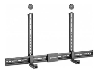 Manhattan Soundbar Mount Universal, Wall Mount or VESA Mount, Compatible with Soundbars up to 15kg, Depth-Adjustable, Mounts Above or Below TV, Black - Befestigungskit (Universalmontage)