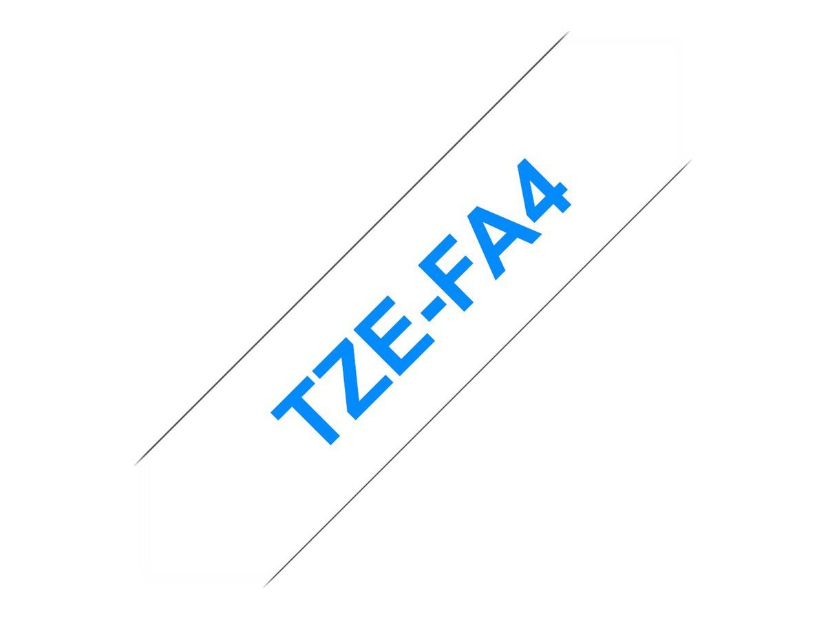 Brother TZe-FA4 - Gewebe - blau auf weiß - Rolle (1,8 cm x 3 m)