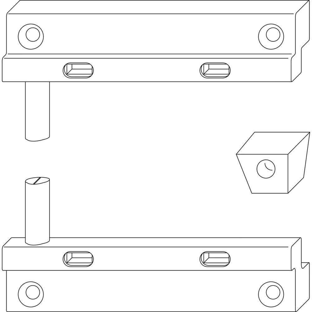 MACO RUSTICO Schließzapfenplatten-Garnitur R3, Ladenabstand 25 mm, schwarz