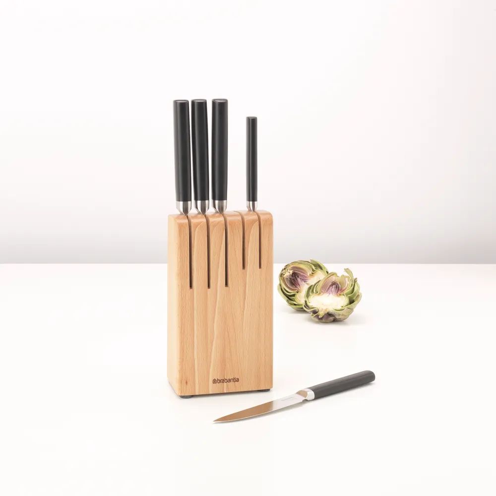 Brabantia Profile Messerblock samt Messern - Beech Wood
