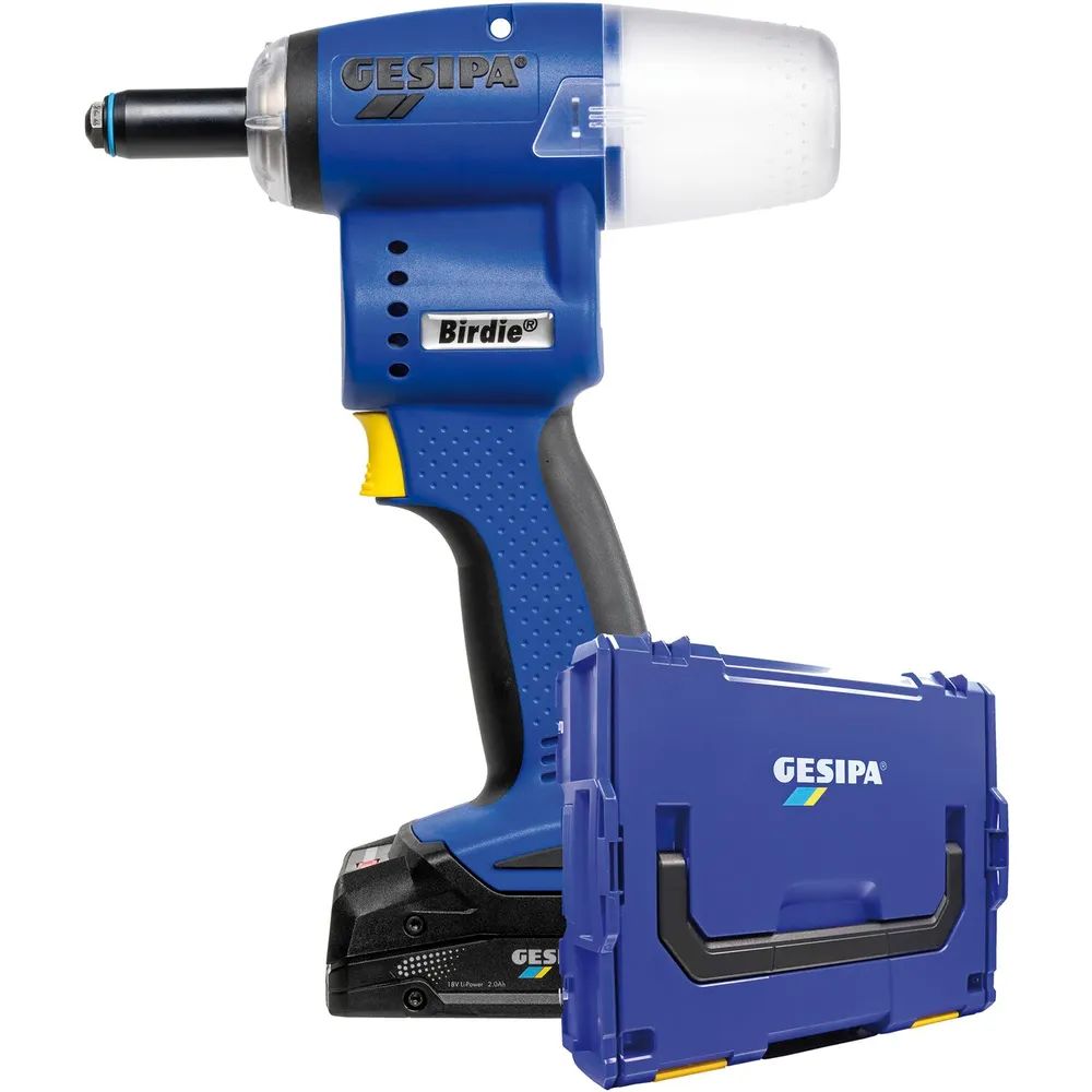 GESIPA Akku-Blindniet-Setzgerät Birdie CAS 18 V / 1 x 2,0 Ah Li-Ion im Systainer