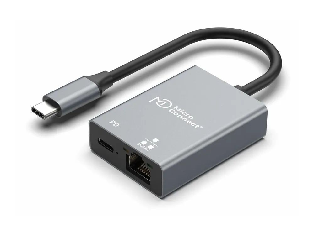 MicroConnect Premium USB-C to RJ45 network adapter & Power - Adapter - Digital/Daten
