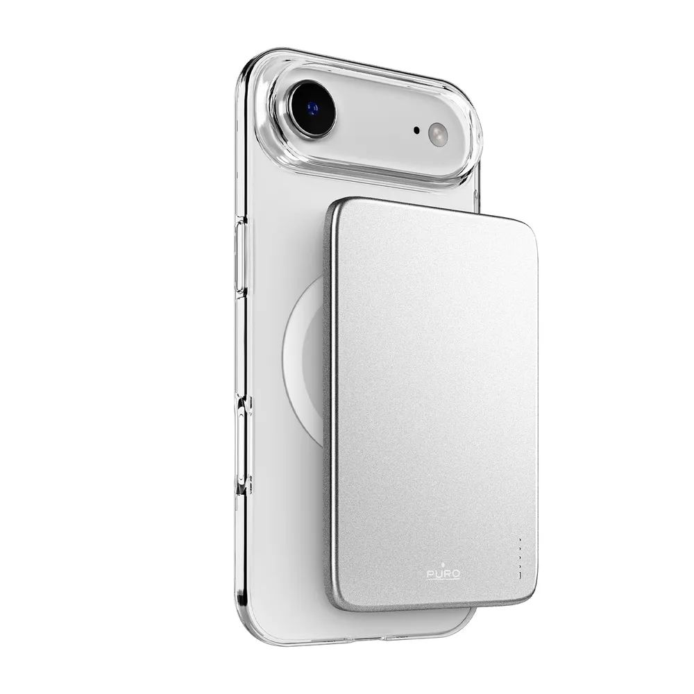 PURO Induktions Powerbank 15W, 3.000 mAh, MagSafe, ultraflach weiss