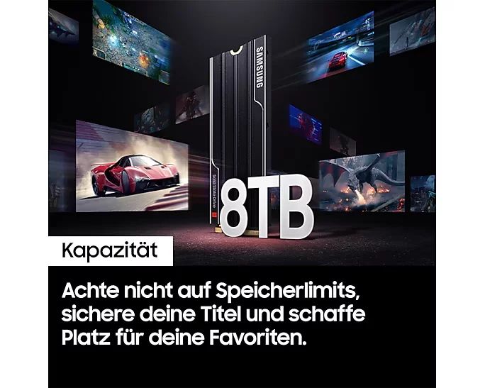 Samsung 9100 PRO MZ-VAP4T0 - SSD - verschlüsselt - 4 TB - mit Kühlkörper - intern - M.2 2280 - PCI Express 5.0 x4 (NVMe)