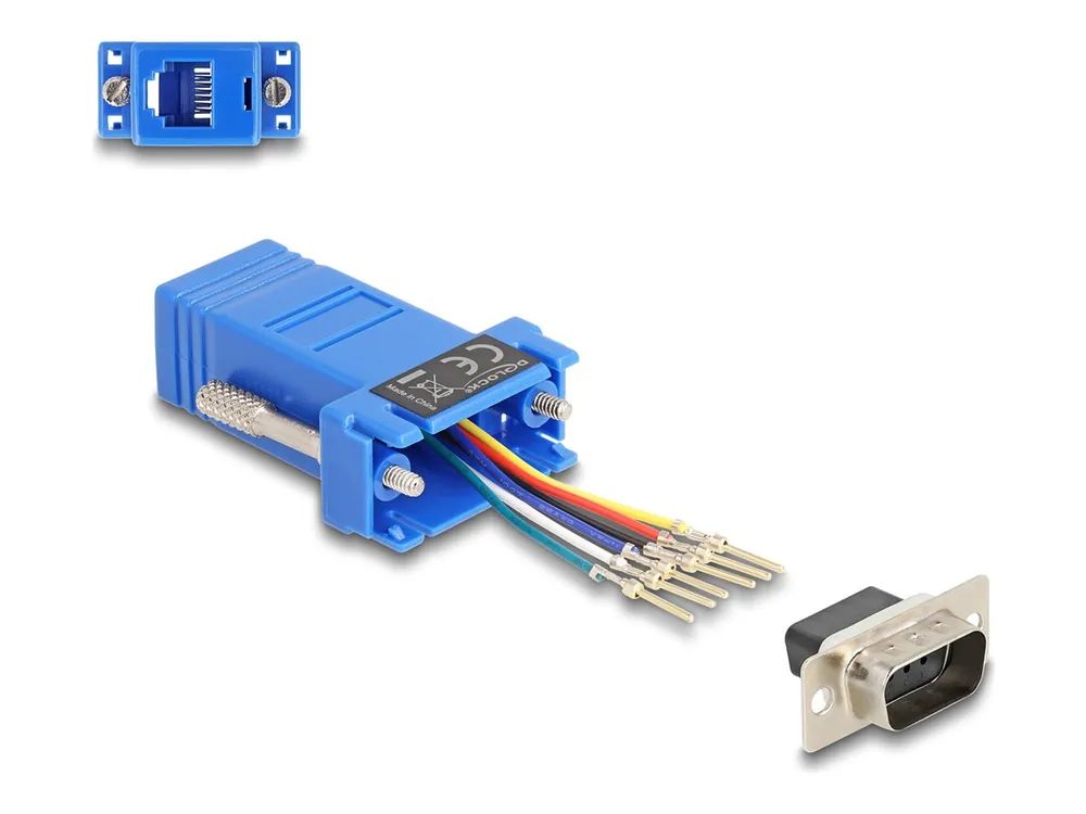 Delock Serieller Adapter - DB-9 (M) schraubbar zu RJ-12 (6-polig)