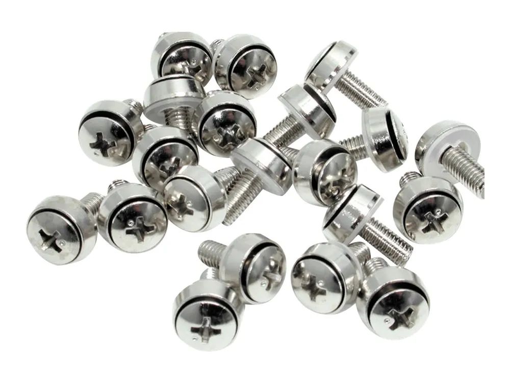 StarTech.com M6 x 12mm - Montageschrauben - 100er Pack - M6 Schrauben für Server Rack und Serverschrank - Schrauben-Kit (Packung mit 100)