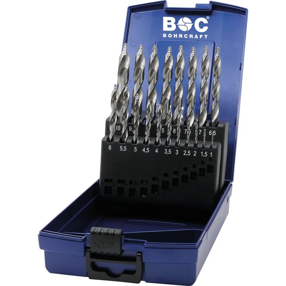 BOHRCRAFT Bohrer-Kassette Turbo Step KG13 DIN338 HSS-G ø 1-10 mm 19-teilig