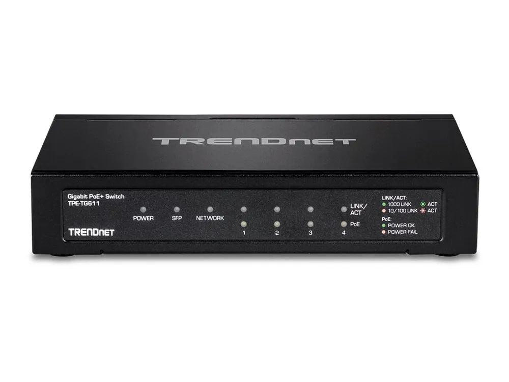 TRENDnet TPE TG611 - Switch - 4 x 10/100/1000 (PoE+)