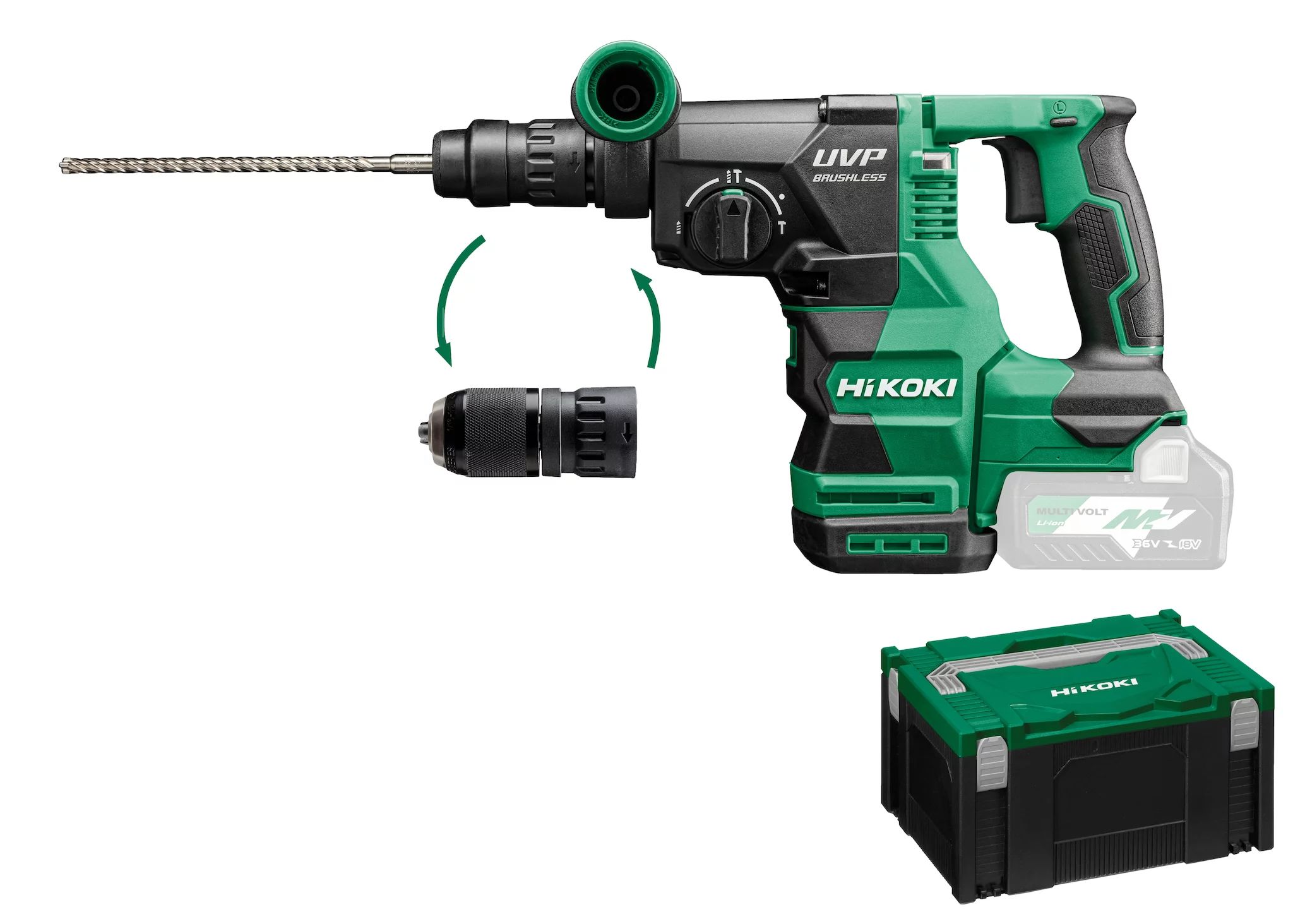 Hikoki DH3628DC-BASIC mit Wechselbohrfutter SDS-plus