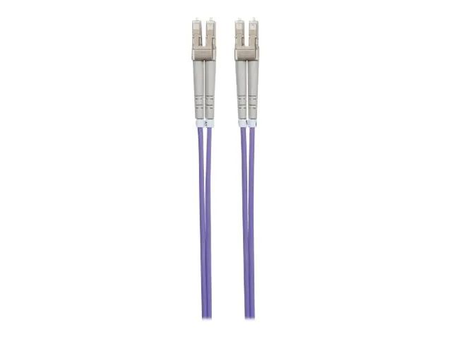 Intellinet Fiber Optic Patch Cable, OM4, LC/LC, 2m, Violet, Duplex, Multimode, 50/125 µm, LSZH, Fibre, Lifetime Warranty, Polybag - Patch-Kabel - LC Multi-Mode (M)