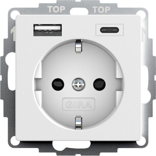 Gira SCHUKO-STECKDOSE RWS MATT / GIRA 245927 USB-A + USB-C 245927