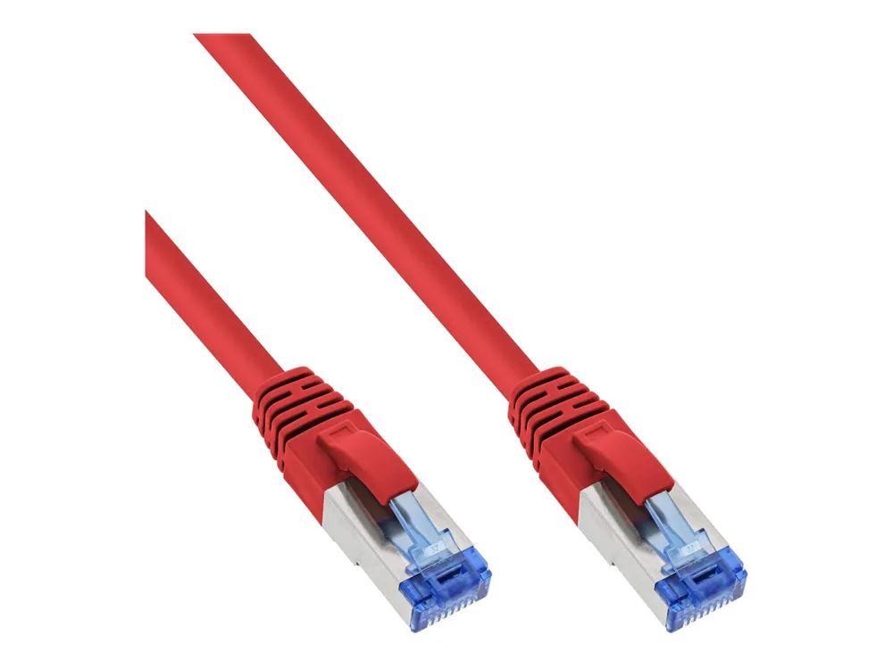 InLine Patchkabel - S/FTP (PiMf) - Cat.6A - halogenfrei - rot - 10m