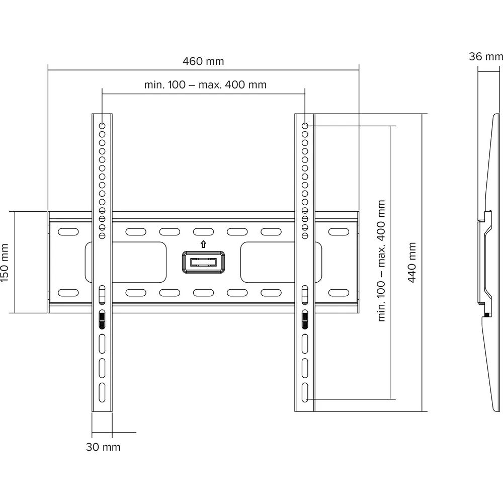 InLine Wandhalterung für Displays - 81-140cm (32-55") - max. 75kg