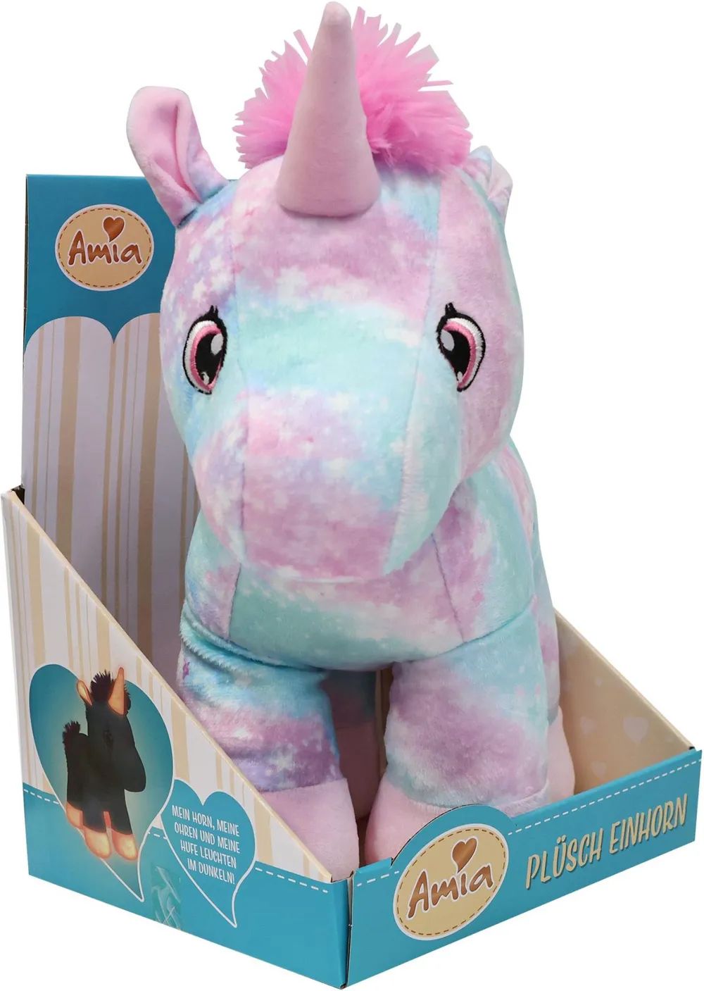 VEDES Großhandel GmbH - Ware AM Plüsch Einhorn Glow in the Dark, 30cm