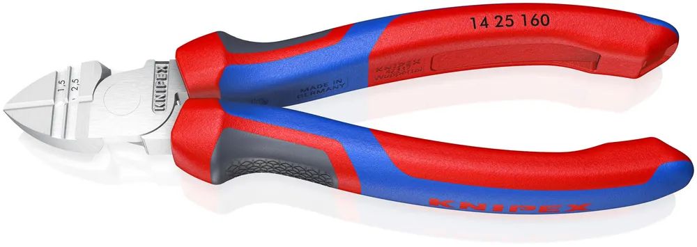 KNIPEX Abisolier-Seitenschneider mit Comfort-Griffen verchromt 160 mm