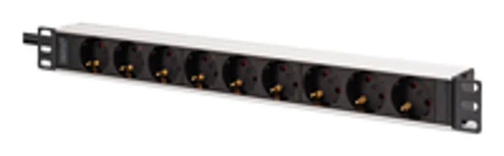 DIGITUS 1U Alu PDU rackmount 8x Safety outlet 1x outlet