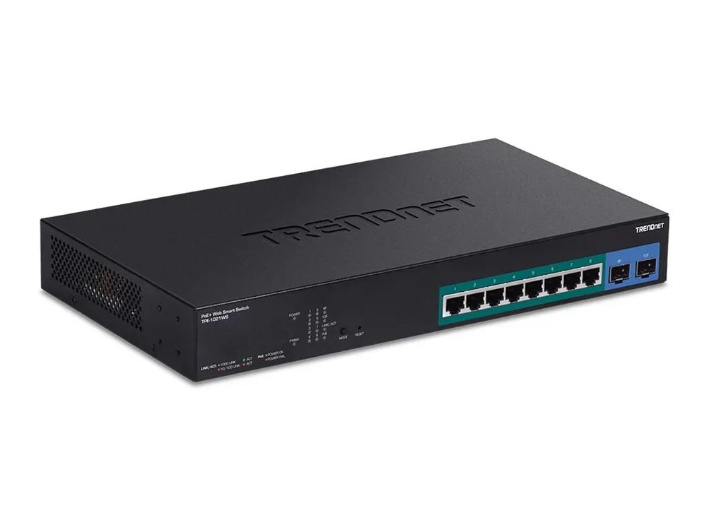 TRENDnet TPE-1021WS - Switch - Smart - 8 x 10/100/1000 (PoE+)