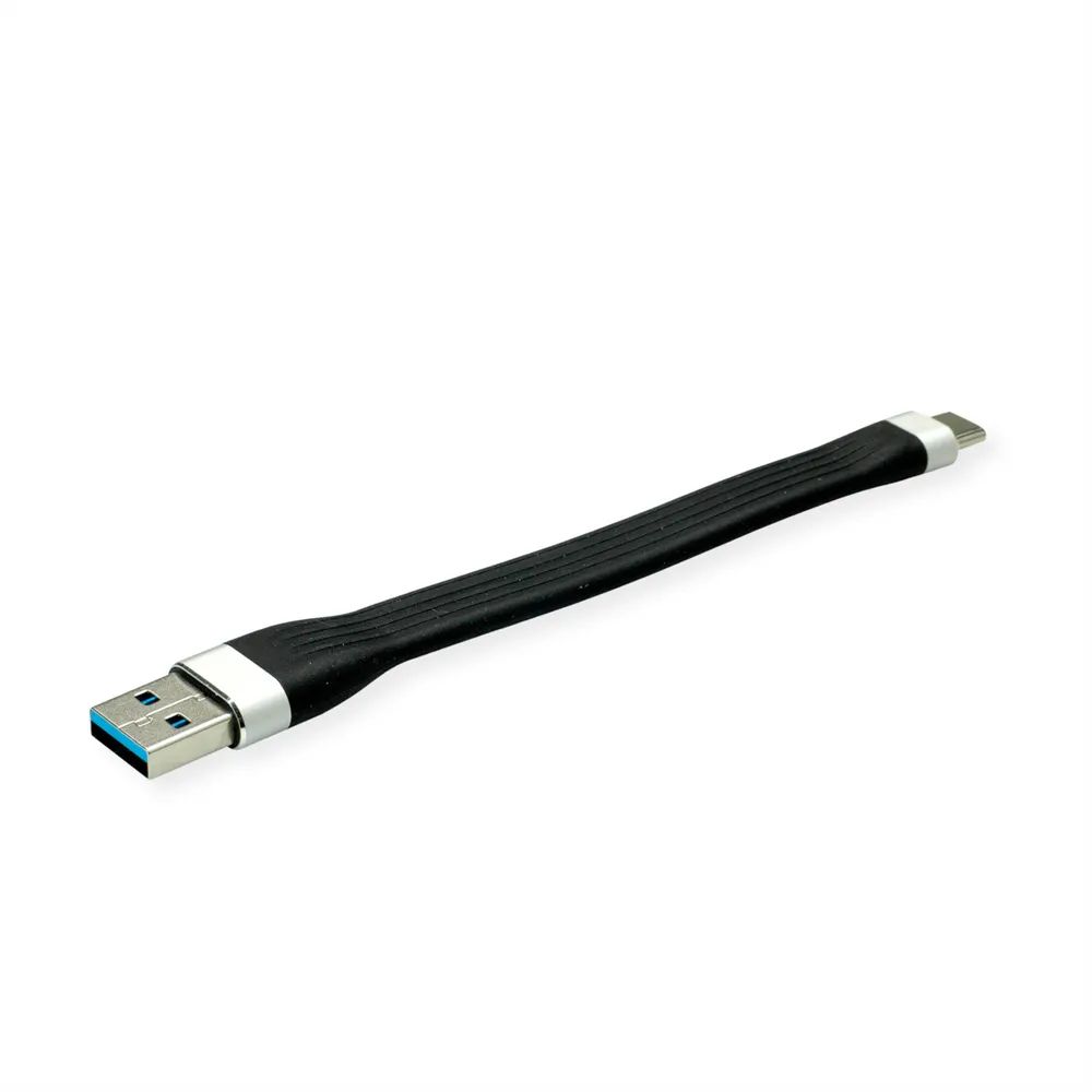 ROLINE USB 3.2 Gen 1 Silikonkabel, A-C, ST/ST, schwarz, 11 cm